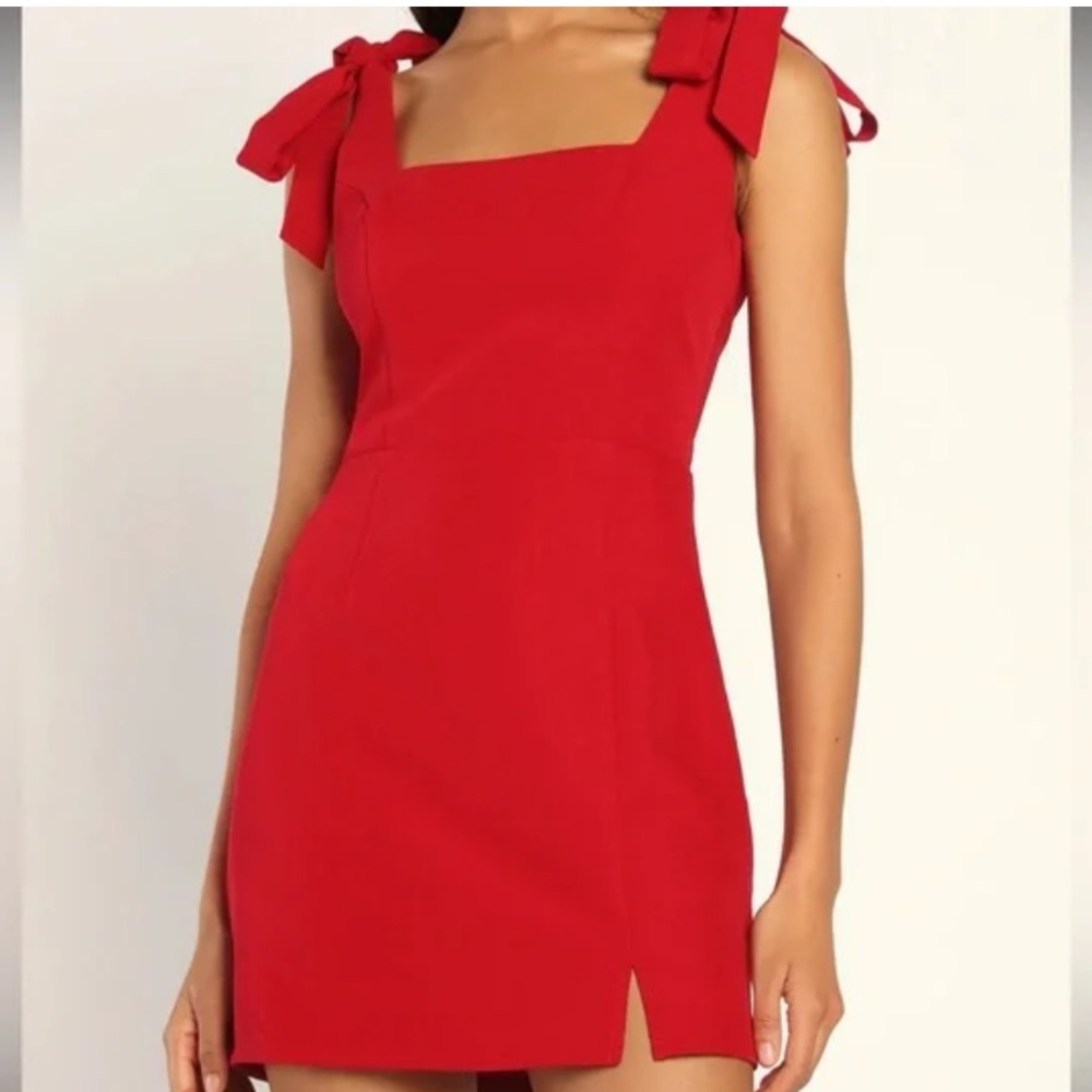 Lulus “ Your Sweetie Wine Red Tie-Strap” Mini Dress XS NWT